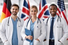 Doctors united in front of flags.jpg